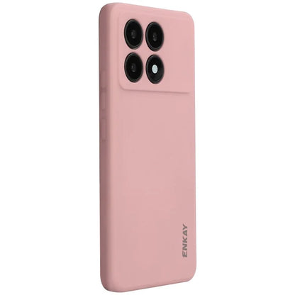 ENKAY HAT PRINCE For Xiaomi Poco F6 Pro 5G / K70 5G / K70 Pro 5G Case Liquid Silicone Straight Edge Phone Cover