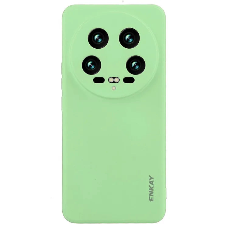 ENKAY HAT PRINCE For Xiaomi 14 Ultra Silicone Case Solid Color Straight Edge Phone Cover