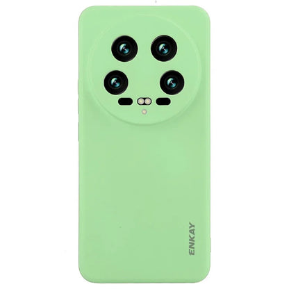ENKAY HAT PRINCE For Xiaomi 14 Ultra Silicone Case Solid Color Straight Edge Phone Cover