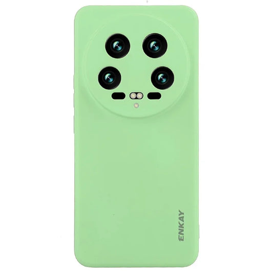 ENKAY HAT PRINCE For Xiaomi 14 Ultra Silicone Case Solid Color Straight Edge Phone Cover