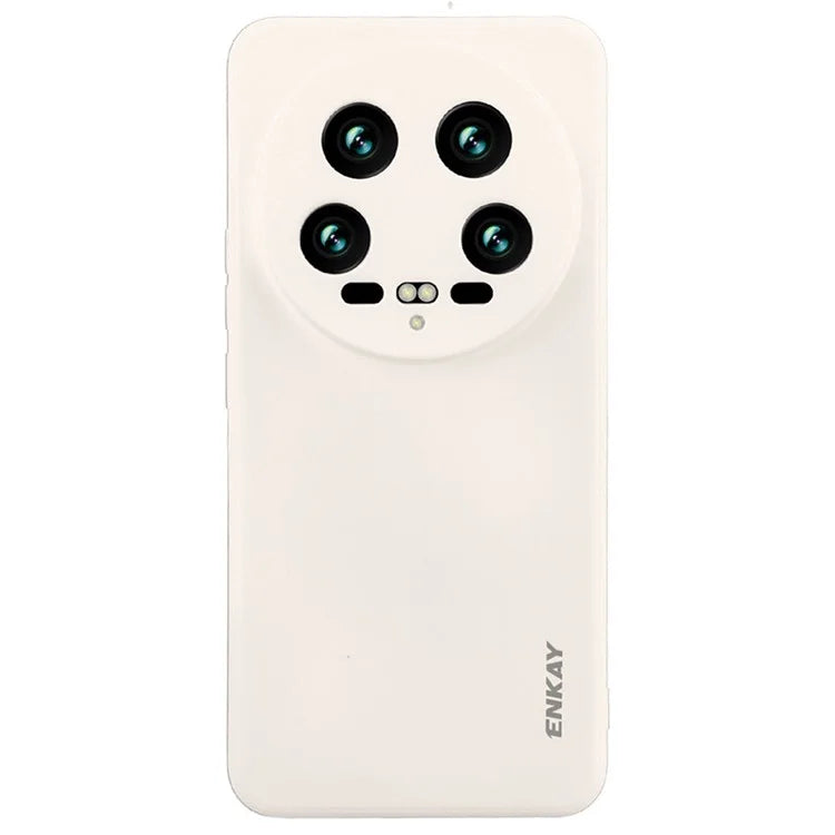 ENKAY HAT PRINCE For Xiaomi 14 Ultra Silicone Case Solid Color Straight Edge Phone Cover