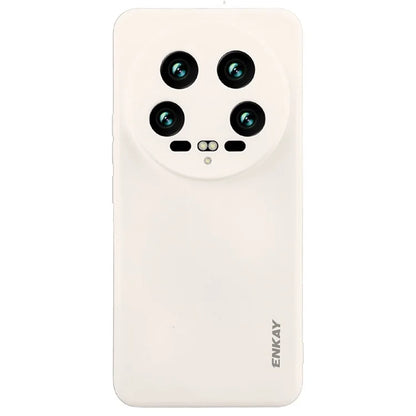 ENKAY HAT PRINCE For Xiaomi 14 Ultra Silicone Case Solid Color Straight Edge Phone Cover