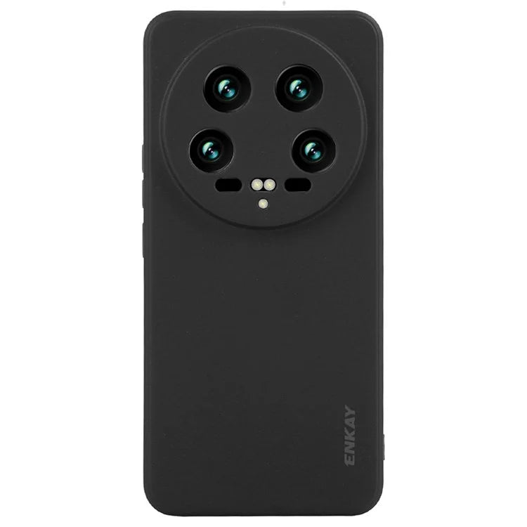 ENKAY HAT PRINCE For Xiaomi 14 Ultra Silicone Case Solid Color Straight Edge Phone Cover