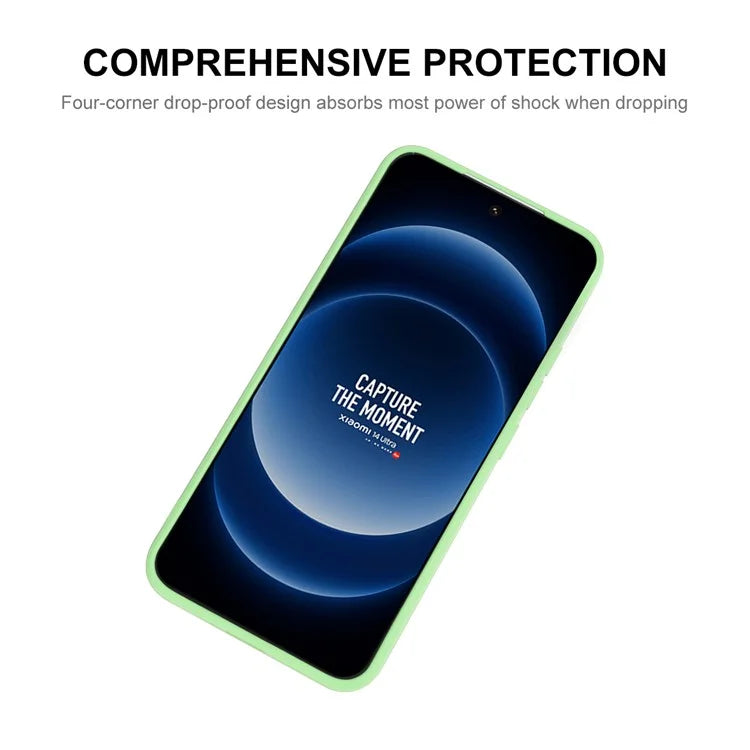 ENKAY HAT PRINCE For Xiaomi 14 Ultra Silicone Case Solid Color Straight Edge Phone Cover