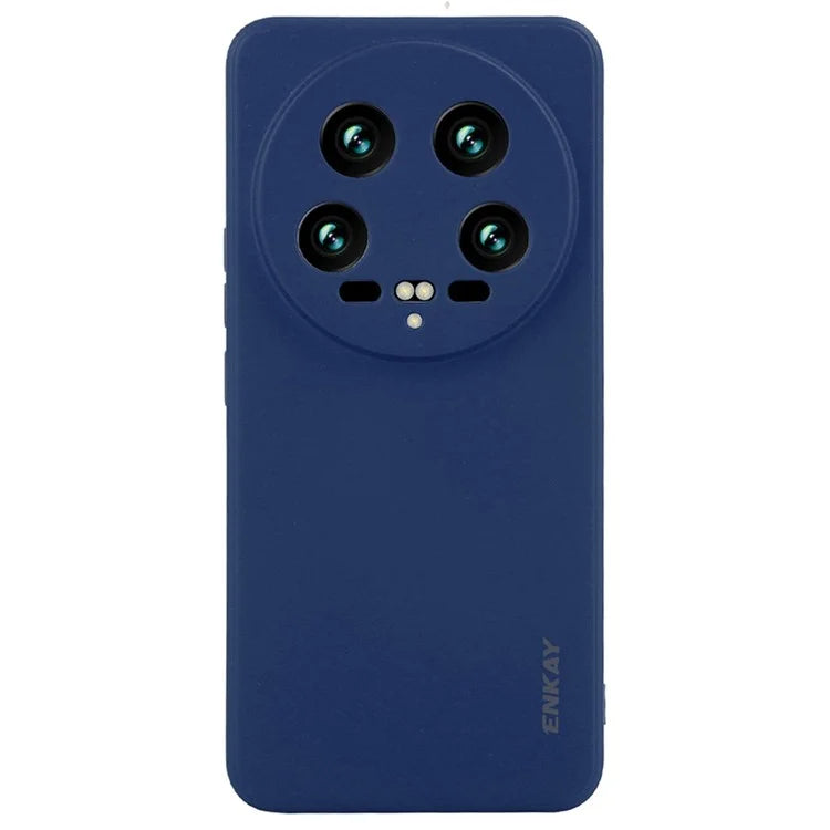 ENKAY HAT PRINCE For Xiaomi 14 Ultra Silicone Case Solid Color Straight Edge Phone Cover