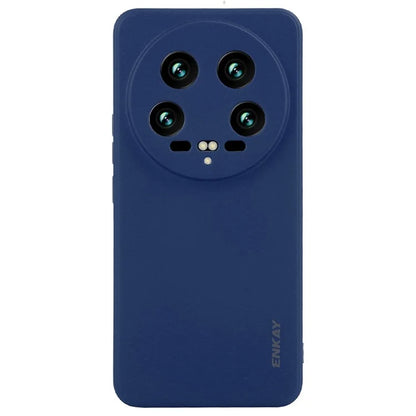 ENKAY HAT PRINCE For Xiaomi 14 Ultra Silicone Case Solid Color Straight Edge Phone Cover