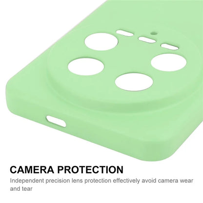 ENKAY HAT PRINCE For Xiaomi 14 Ultra Silicone Case Solid Color Straight Edge Phone Cover