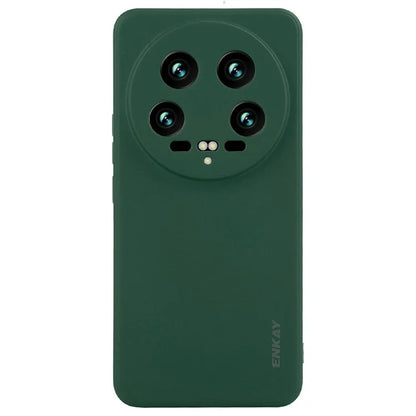 ENKAY HAT PRINCE For Xiaomi 14 Ultra Silicone Case Solid Color Straight Edge Phone Cover