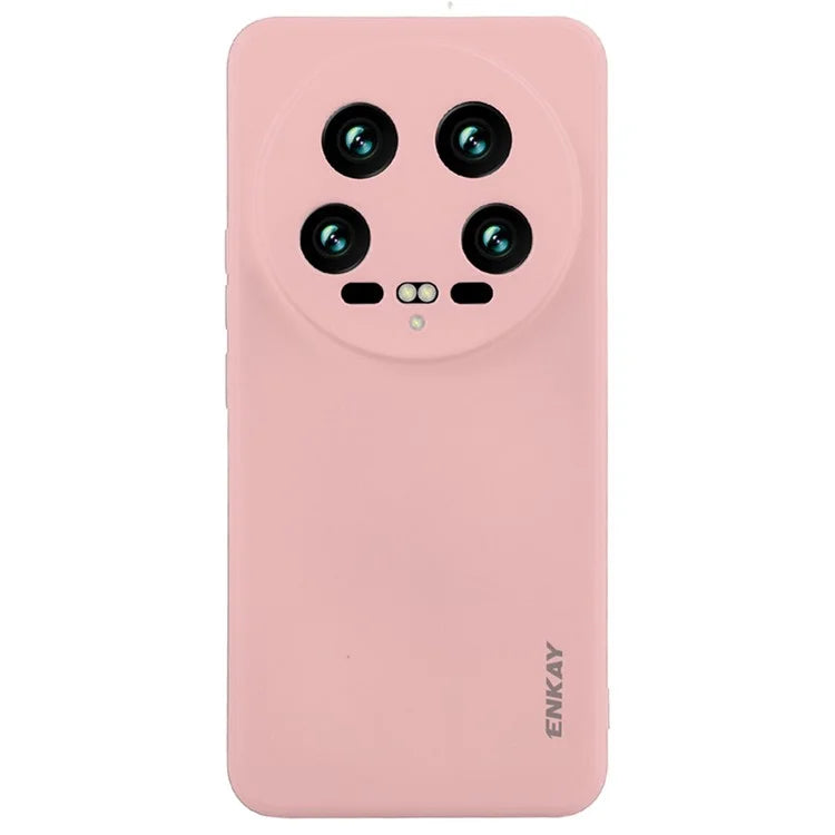 ENKAY HAT PRINCE For Xiaomi 14 Ultra Silicone Case Solid Color Straight Edge Phone Cover