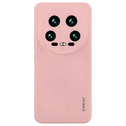 ENKAY HAT PRINCE For Xiaomi 14 Ultra Silicone Case Solid Color Straight Edge Phone Cover