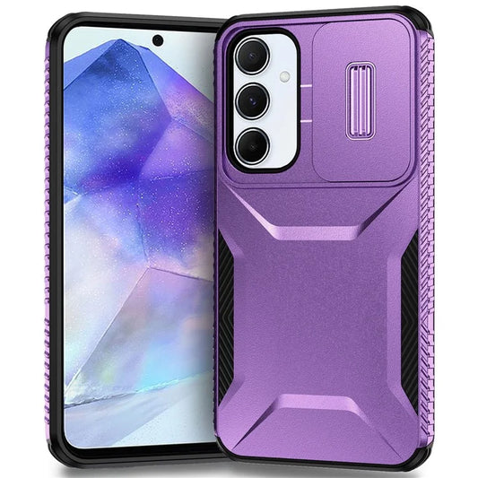 For Samsung Galaxy A55 5G Shockproof Case PC+TPU Phone Shell with Sliding Camera Cover