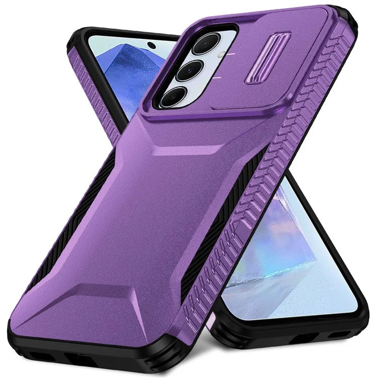 For Samsung Galaxy A55 5G Shockproof Case PC+TPU Phone Shell with Sliding Camera Cover