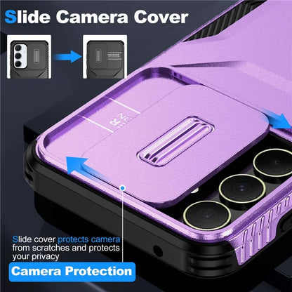 For Samsung Galaxy A55 5G Shockproof Case PC+TPU Phone Shell with Sliding Camera Cover