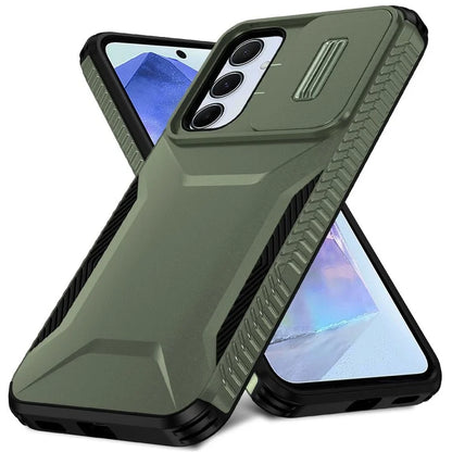 For Samsung Galaxy A55 5G Shockproof Case PC+TPU Phone Shell with Sliding Camera Cover