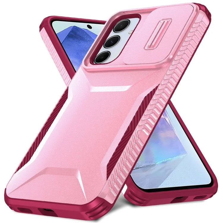 For Samsung Galaxy A55 5G Shockproof Case PC+TPU Phone Shell with Sliding Camera Cover
