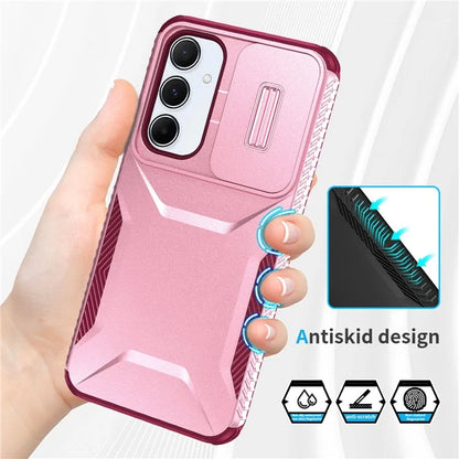 For Samsung Galaxy A55 5G Shockproof Case PC+TPU Phone Shell with Sliding Camera Cover