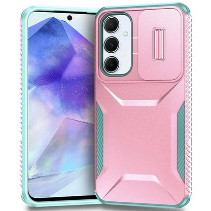 For Samsung Galaxy A55 5G Shockproof Case PC+TPU Phone Shell with Sliding Camera Cover