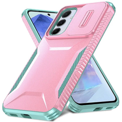 For Samsung Galaxy A55 5G Shockproof Case PC+TPU Phone Shell with Sliding Camera Cover