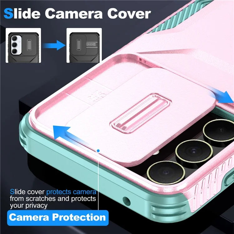 For Samsung Galaxy A55 5G Shockproof Case PC+TPU Phone Shell with Sliding Camera Cover