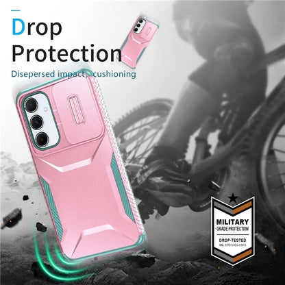 For Samsung Galaxy A55 5G Shockproof Case PC+TPU Phone Shell with Sliding Camera Cover