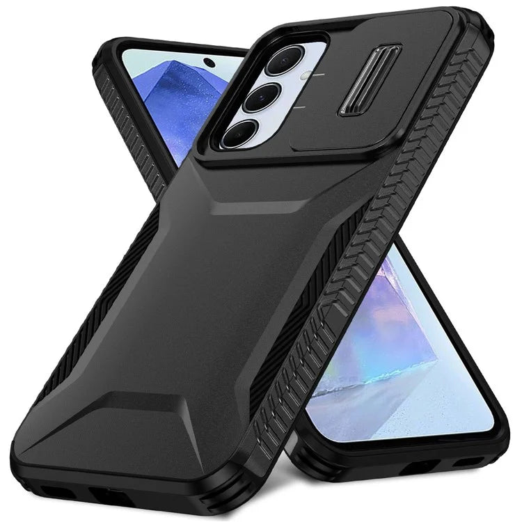 For Samsung Galaxy A55 5G Shockproof Case PC+TPU Phone Shell with Sliding Camera Cover
