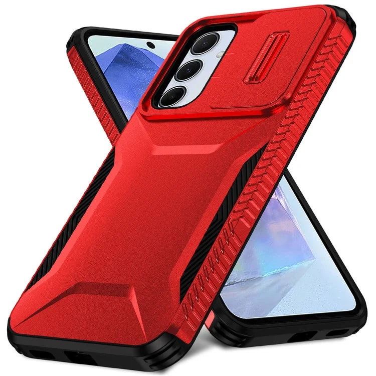 For Samsung Galaxy A55 5G Shockproof Case PC+TPU Phone Shell with Sliding Camera Cover