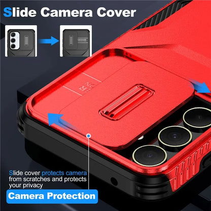 For Samsung Galaxy A55 5G Shockproof Case PC+TPU Phone Shell with Sliding Camera Cover