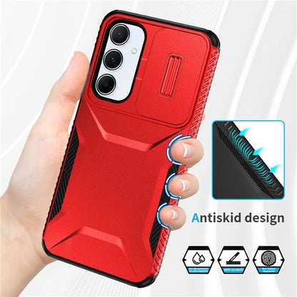 For Samsung Galaxy A55 5G Shockproof Case PC+TPU Phone Shell with Sliding Camera Cover