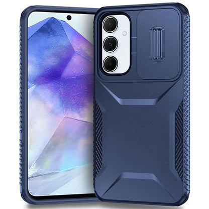 For Samsung Galaxy A55 5G Shockproof Case PC+TPU Phone Shell with Sliding Camera Cover