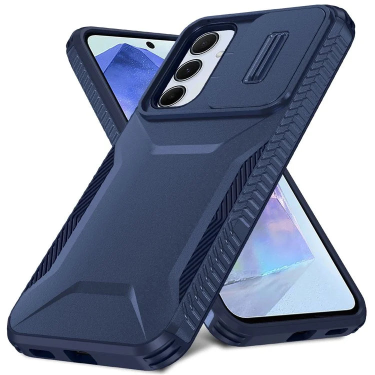 For Samsung Galaxy A55 5G Shockproof Case PC+TPU Phone Shell with Sliding Camera Cover