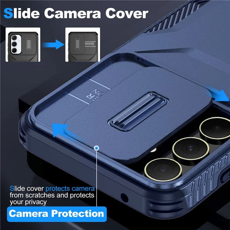 For Samsung Galaxy A55 5G Shockproof Case PC+TPU Phone Shell with Sliding Camera Cover