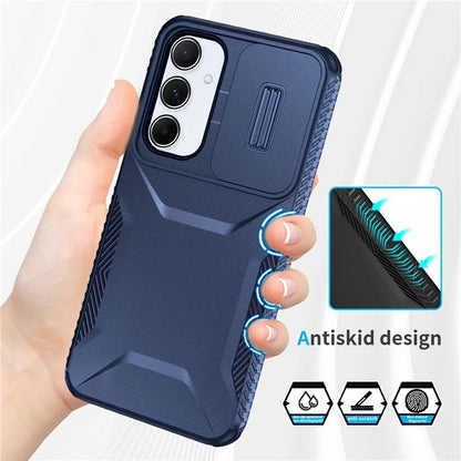 For Samsung Galaxy A55 5G Shockproof Case PC+TPU Phone Shell with Sliding Camera Cover
