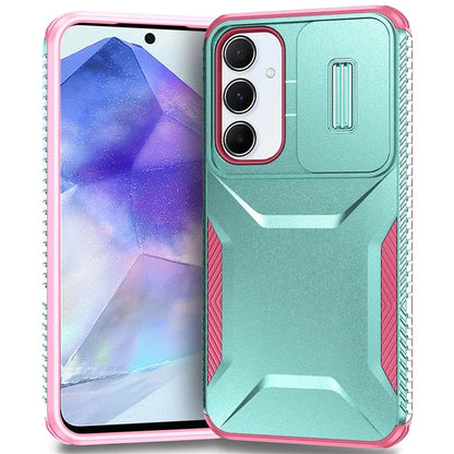 For Samsung Galaxy A55 5G Shockproof Case PC+TPU Phone Shell with Sliding Camera Cover