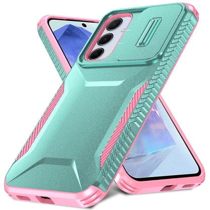 For Samsung Galaxy A55 5G Shockproof Case PC+TPU Phone Shell with Sliding Camera Cover