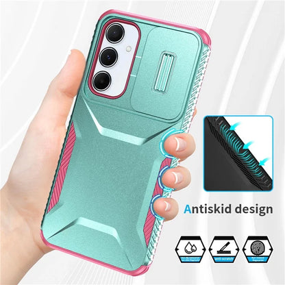 For Samsung Galaxy A55 5G Shockproof Case PC+TPU Phone Shell with Sliding Camera Cover