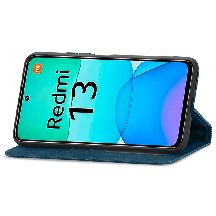 For Xiaomi Redmi 13 5G / 4G Case Hidden Magnetic Leather Folding Stand Phone Cover