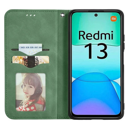 For Xiaomi Redmi 13 5G / 4G Case Hidden Magnetic Leather Folding Stand Phone Cover