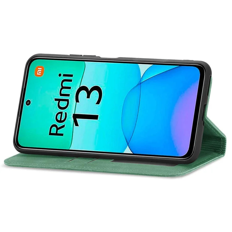 For Xiaomi Redmi 13 5G / 4G Case Hidden Magnetic Leather Folding Stand Phone Cover