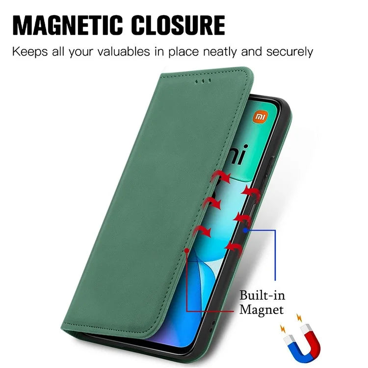 For Xiaomi Redmi 13 5G / 4G Case Hidden Magnetic Leather Folding Stand Phone Cover
