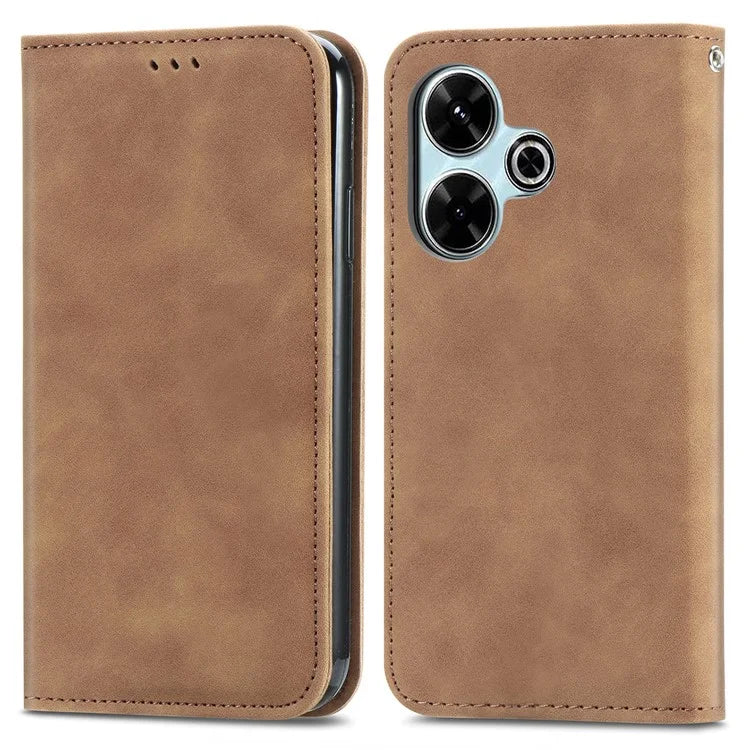 For Xiaomi Redmi 13 5G / 4G Case Hidden Magnetic Leather Folding Stand Phone Cover