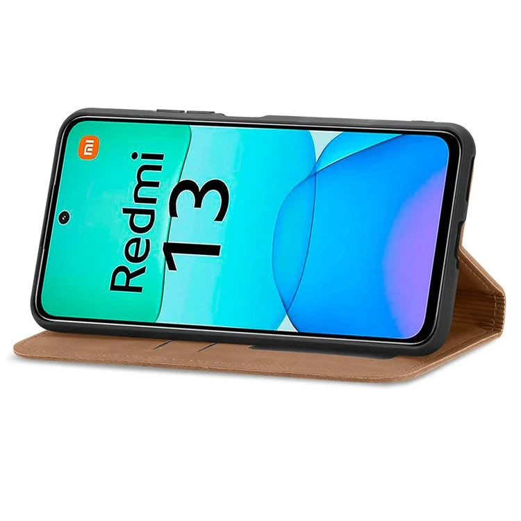 For Xiaomi Redmi 13 5G / 4G Case Hidden Magnetic Leather Folding Stand Phone Cover