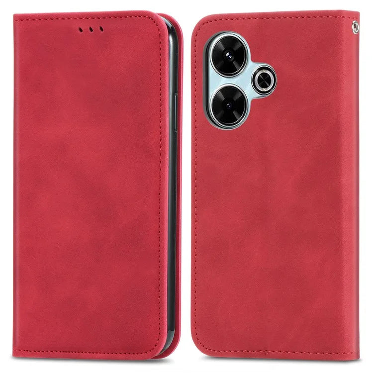 For Xiaomi Redmi 13 5G / 4G Case Hidden Magnetic Leather Folding Stand Phone Cover