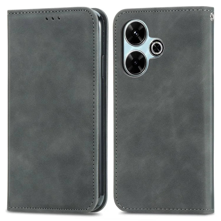For Xiaomi Redmi 13 5G / 4G Case Hidden Magnetic Leather Folding Stand Phone Cover