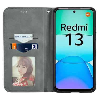 For Xiaomi Redmi 13 5G / 4G Case Hidden Magnetic Leather Folding Stand Phone Cover