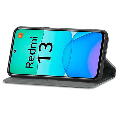For Xiaomi Redmi 13 5G / 4G Case Hidden Magnetic Leather Folding Stand Phone Cover