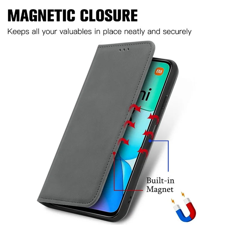 For Xiaomi Redmi 13 5G / 4G Case Hidden Magnetic Leather Folding Stand Phone Cover