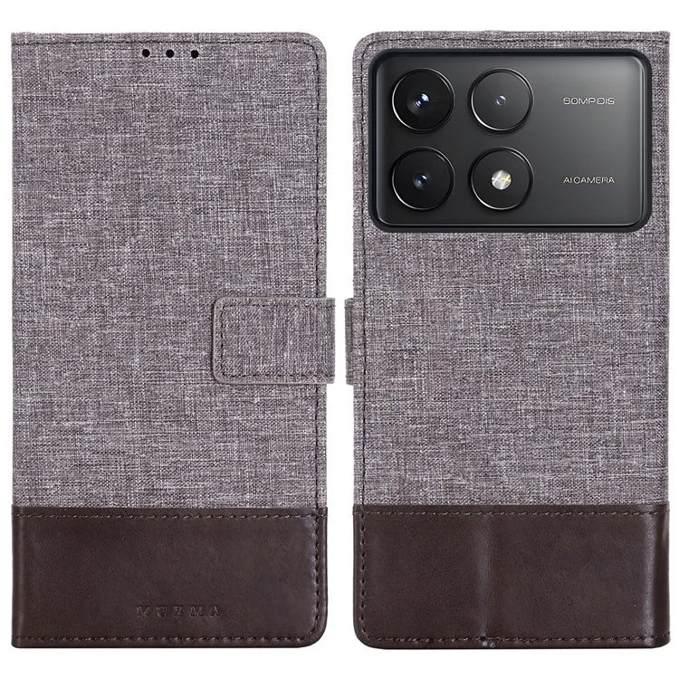 MUXMA MX102 For Xiaomi Poco F6 Pro 5G / Redmi K70 5G / K70 Pro 5G Case Stand Canvas Leather Phone Cover