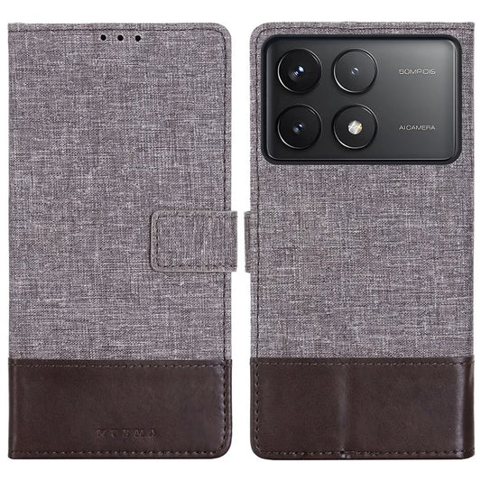 MUXMA MX102 For Xiaomi Poco F6 Pro 5G / Redmi K70 5G / K70 Pro 5G Case Stand Canvas Leather Phone Cover
