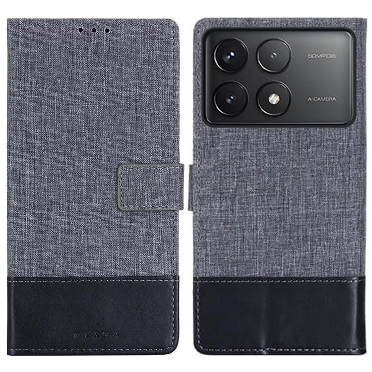 MUXMA MX102 For Xiaomi Poco F6 Pro 5G / Redmi K70 5G / K70 Pro 5G Case Stand Canvas Leather Phone Cover