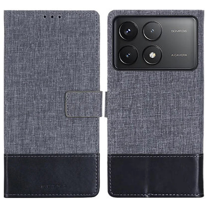 MUXMA MX102 For Xiaomi Poco F6 Pro 5G / Redmi K70 5G / K70 Pro 5G Case Stand Canvas Leather Phone Cover